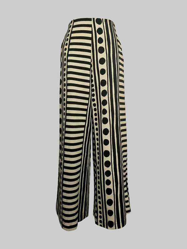 Loose Wide Leg Polka-Dot Striped Casual Pants Bottoms Trousers