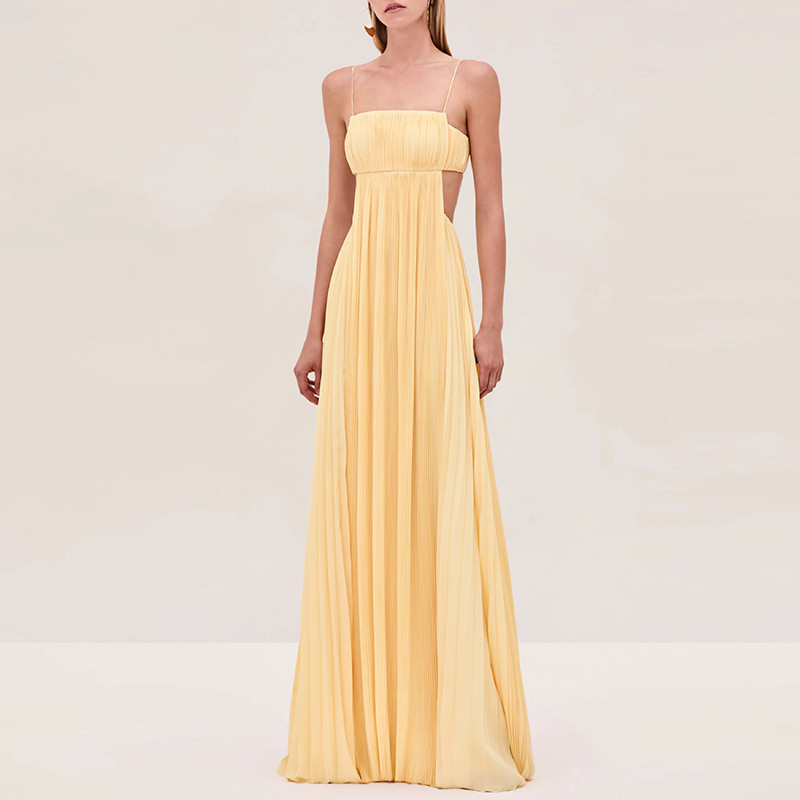 🖤 Off-Shoulder Backless Hollow Pleated Swing Evening Dress