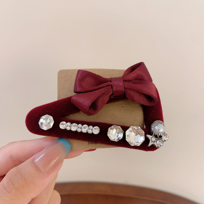 Snowflake Bow Triangular Hair Clips | Fashionable, Sweet, Versatile, Alloy Material
