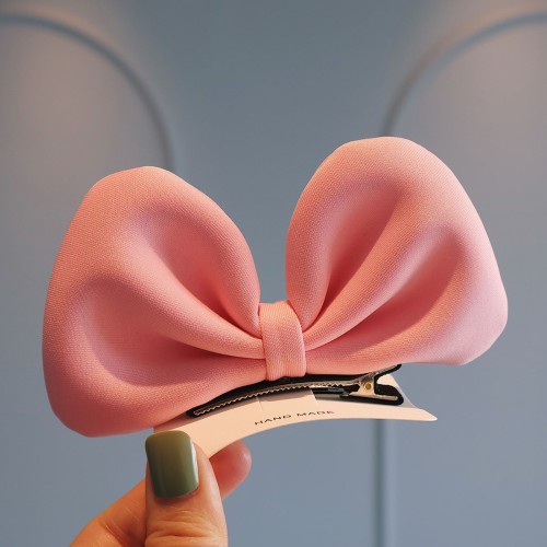 ✨ Elegant 3D Pink Bow Hairpin with Solid Grip | Soft Fabric Hair Clip for Weddings, Parties, Prom & Formal Hairstyles