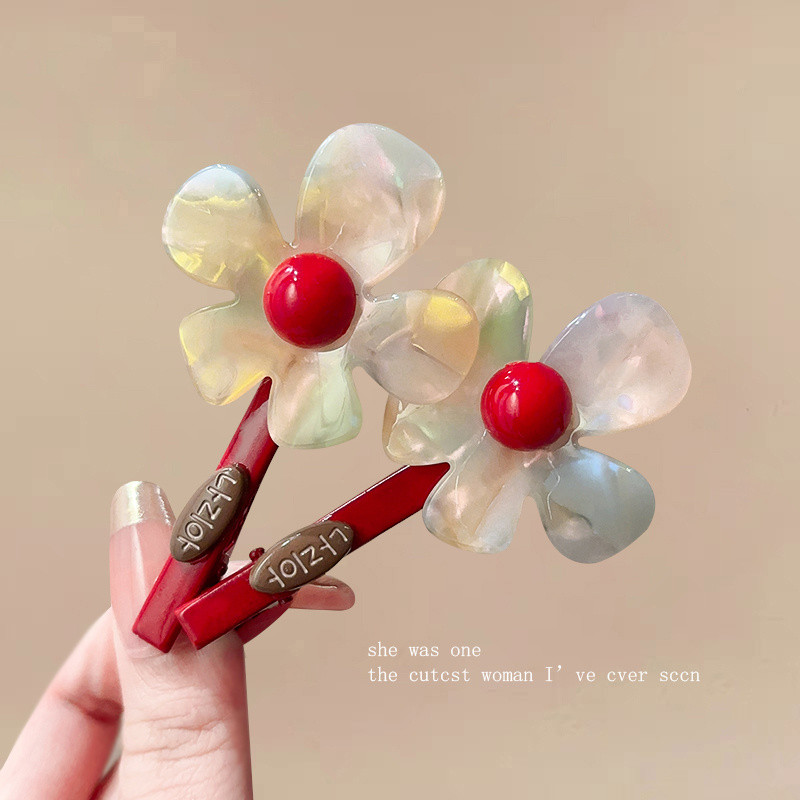 Trendy Colorful Flower Hair Clips | Cute Hair Barrettes for Bangs & Daily Hairstyles
