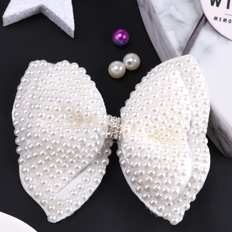 ✨ Elegant Faux Pearl Bow Alligator Clip | Chic Hair Accessory for Women & Perfect Birthday Gift