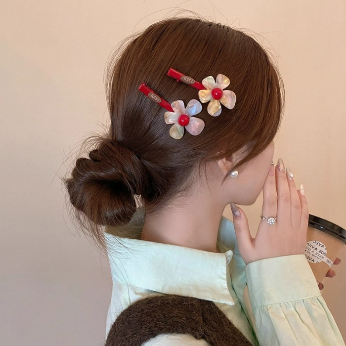 Trendy Colorful Flower Hair Clips | Cute Hair Barrettes for Bangs & Daily Hairstyles