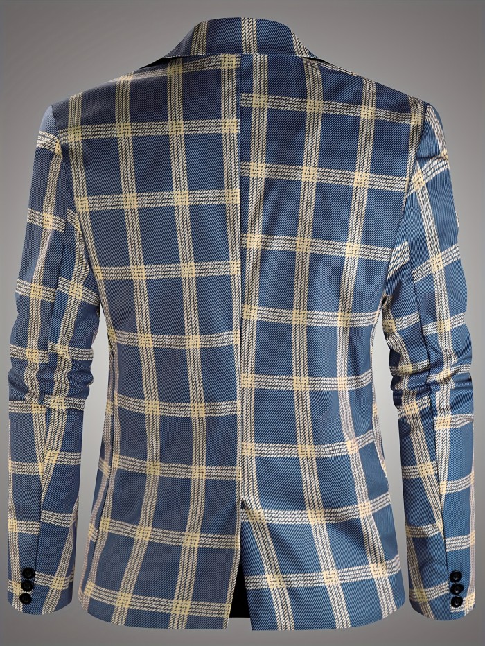 Men'S Stylish Plaid Blazer