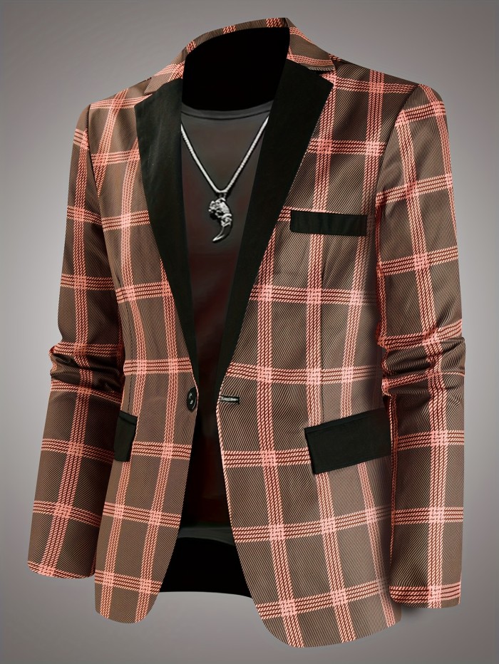 Men'S Stylish Plaid Blazer