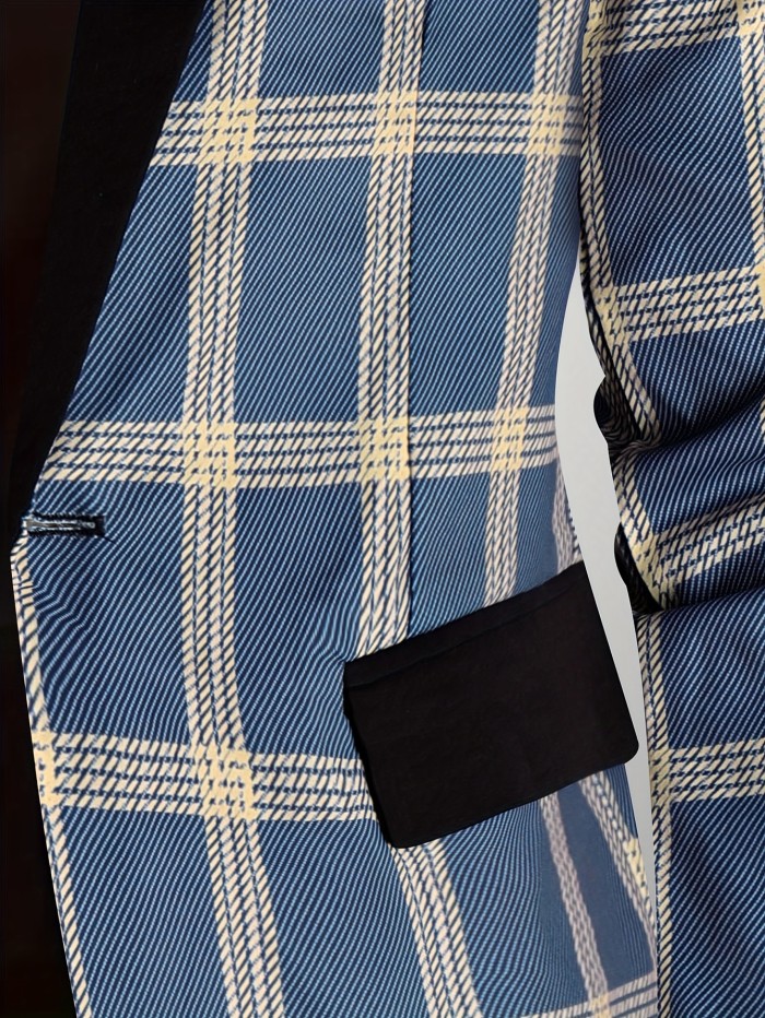 Men'S Stylish Plaid Blazer