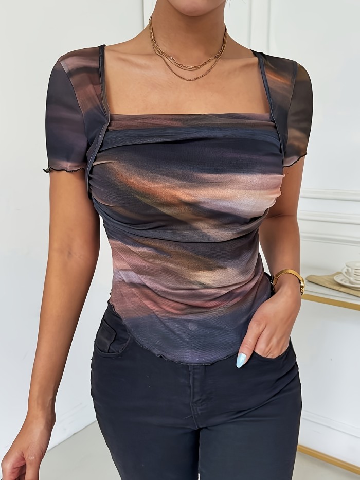 Ladies' Chiffon Tie-Dye Top