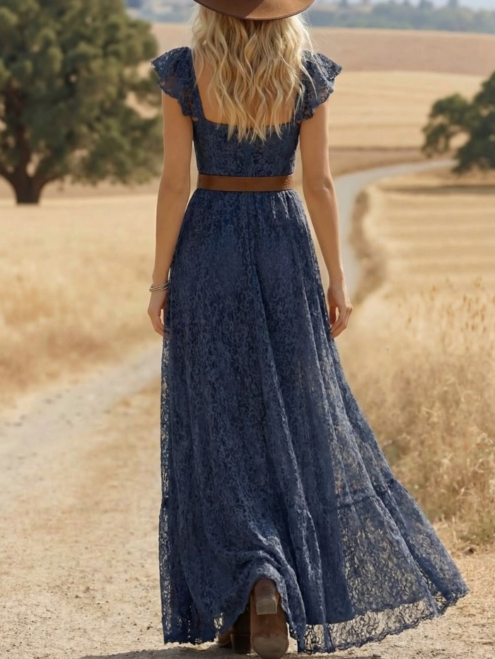 🖤 Spring Summer Vintage Waist-Defining Split Elegant Dress