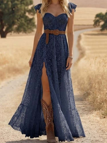 🖤 Spring Summer Vintage Waist-Defining Split Elegant Dress