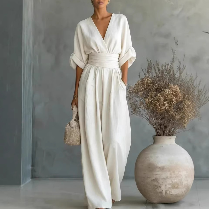 Casual Patchwork O Neck Regular Jumpsuits(4 Colors)