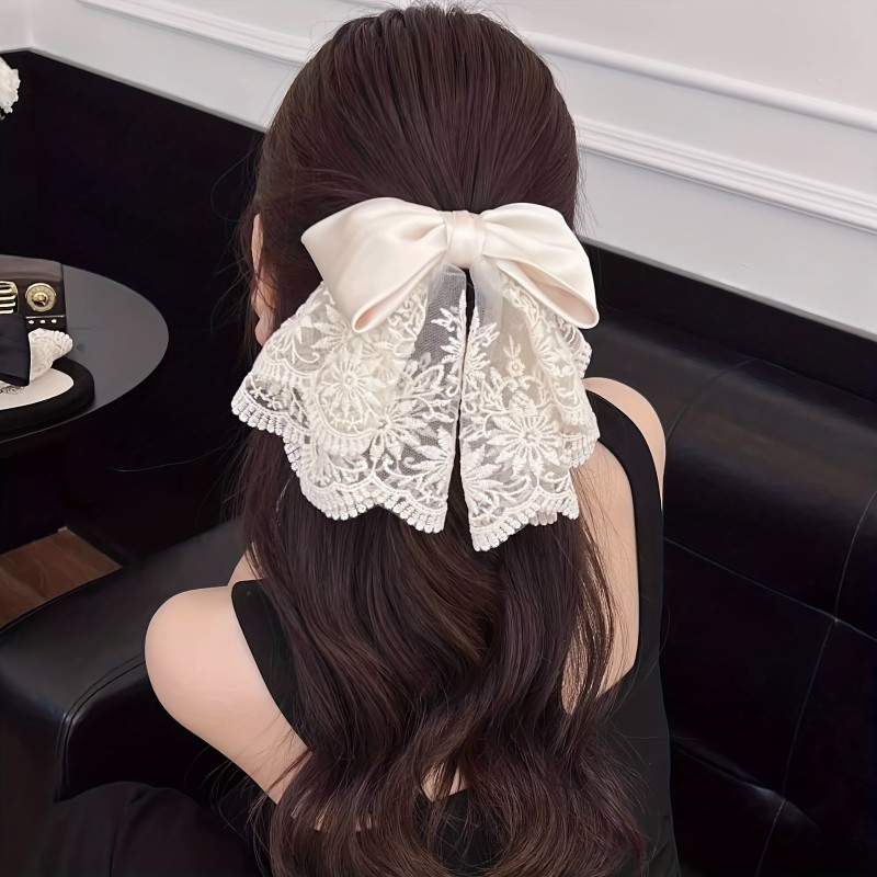 New Exquisite High-End Lace Butterfly Ponytail Grab Clip Back of Head Gentle Bun Hair Clip Jewelry Hot Style