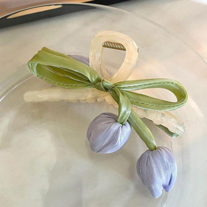 A Sweet, Stylish, And Elegant Tulip Flower Hair Clip That Goes with Everything