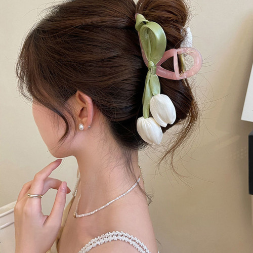 A Sweet, Stylish, And Elegant Tulip Flower Hair Clip That Goes with Everything