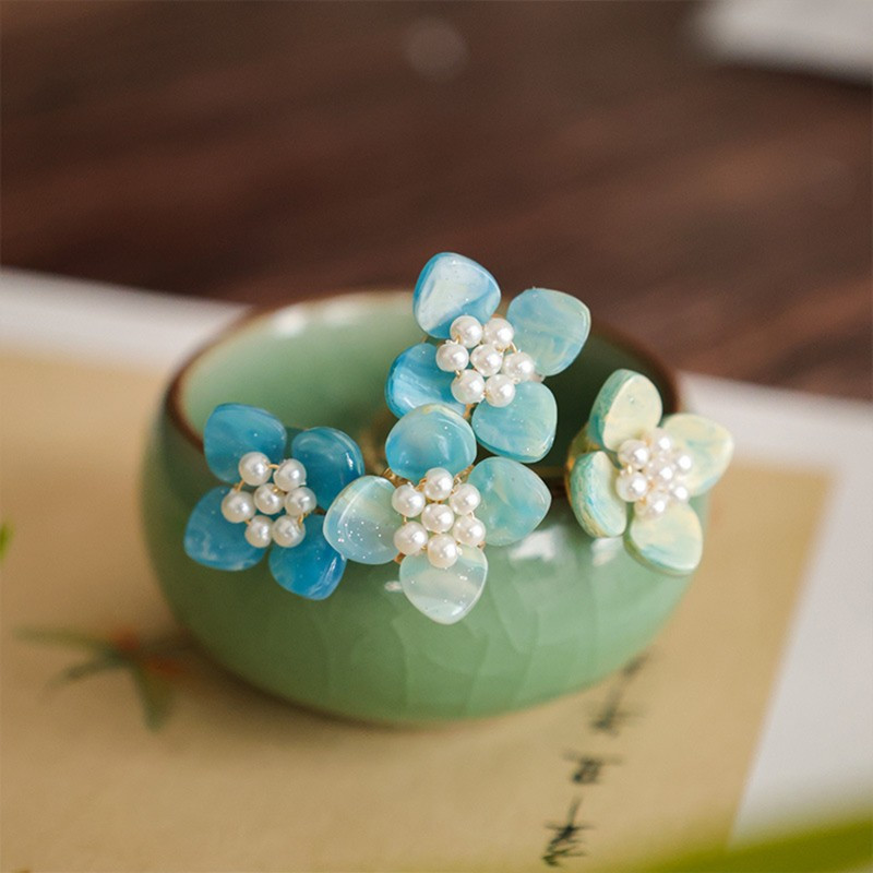 Hanfu Matching Glazed Flower Hairpins Retro Decor Decor Hair Sticks Hair Forks for Women and Hairdressing Salon