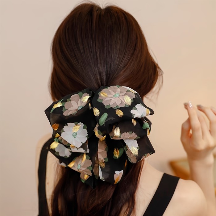 1pc of Vintage Elegant Floral Butterfly Hair Claw Clip, a Sophisticated Half-Up Hair Accessory for a Stylish Updo