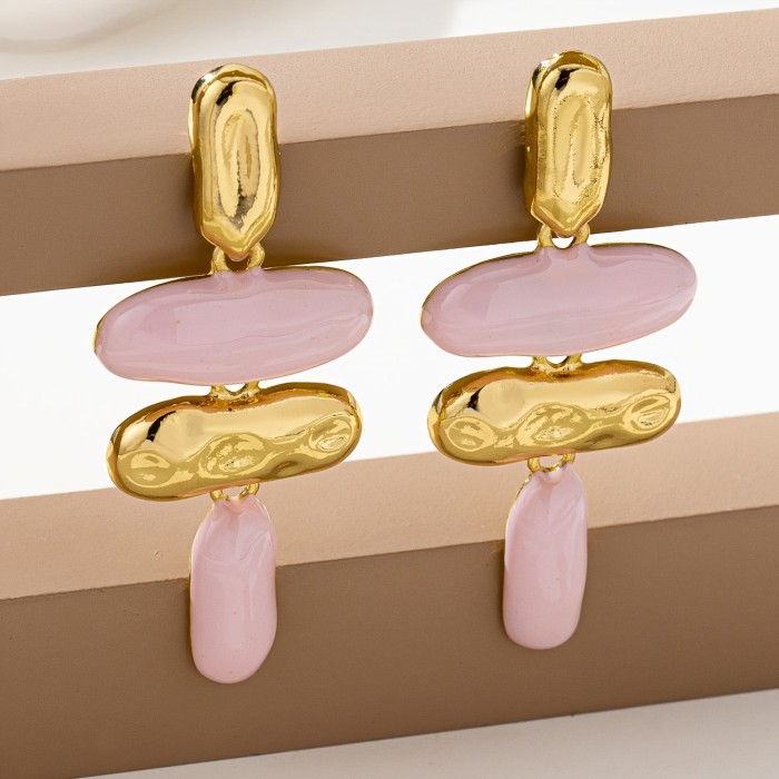 1 Pair of Fashionable, Versatile Vintage Teardrop Geometric Earrings