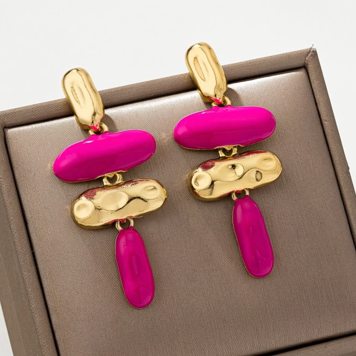 1 Pair of Fashionable, Versatile Vintage Teardrop Geometric Earrings