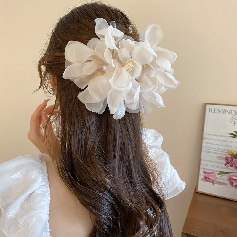 1pc Flower Hair Clip\u002FFaux Pearl\u002FElegant Sweet Floral Design Headpiece Hair Accessory For Women