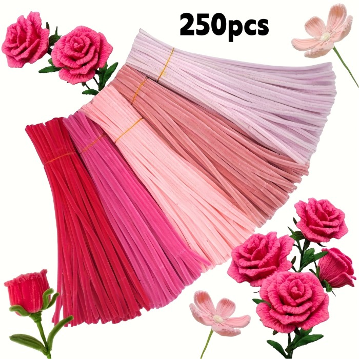 ✨Pipe Cleaner Flowers Mixed Pink Pipe Cleaner Craft Set