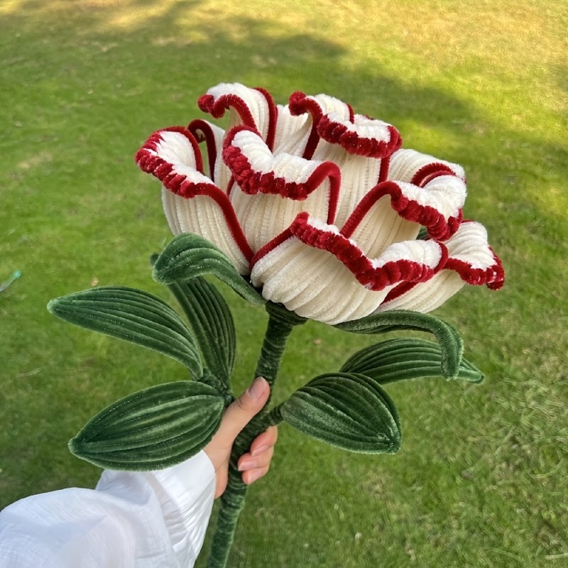 321pcs Vintage Rose Flower Twist Stick Handmade Material Pack, Enormous Rose Craft, Multi-Color Thickened Pipe Cleaner, Includes 3 Colors of Flower Stems, Flower Stems, Pearl Sheets, Suitable for Mother'S Day, Valentine'S Day
