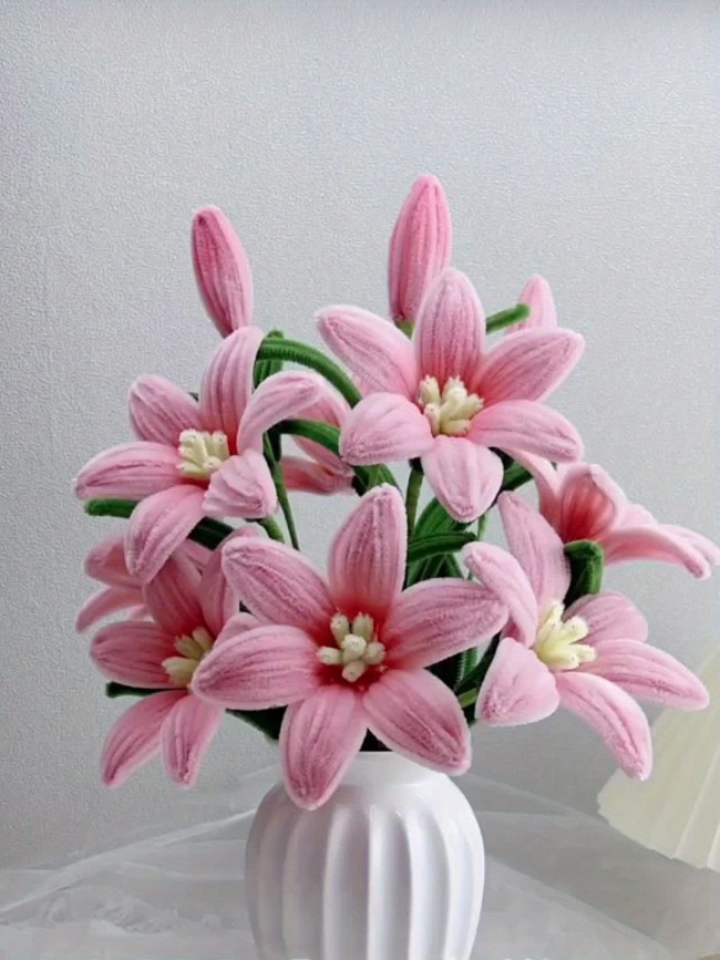 ✨Pipe Cleaner Flowers Mixed Pink Pipe Cleaner Craft Set