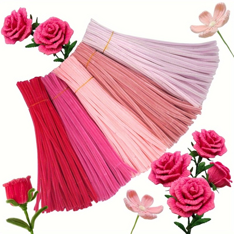 ✨Pipe Cleaner Flowers Mixed Pink Pipe Cleaner Craft Set