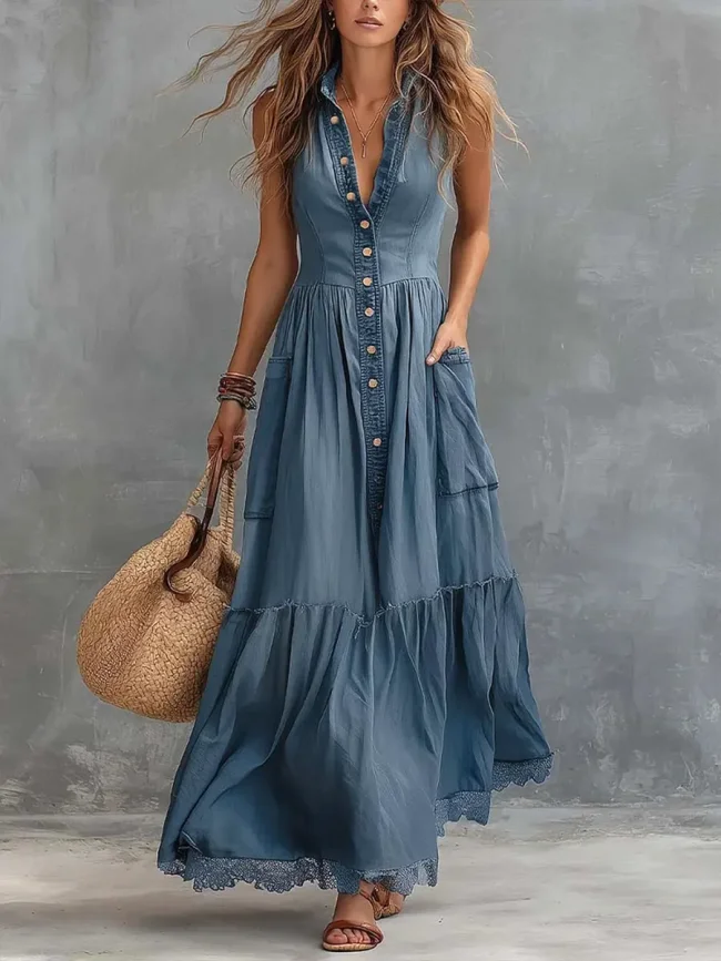 Women's Casual Sleeveless Cotton Dress