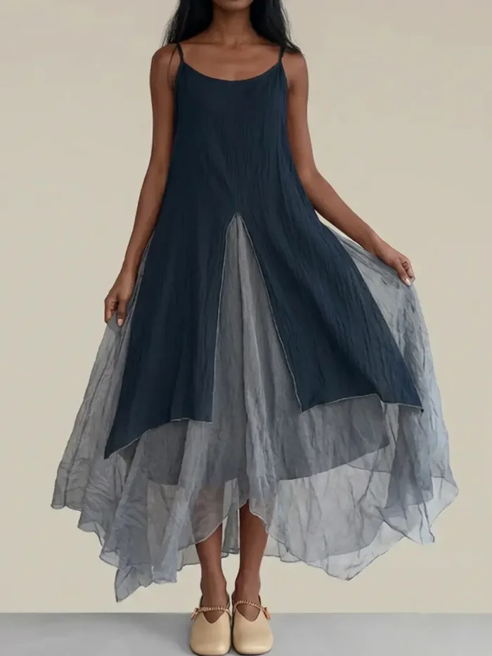 Women's Vintage Elegant Sleeveless Paneled Maxi Dress