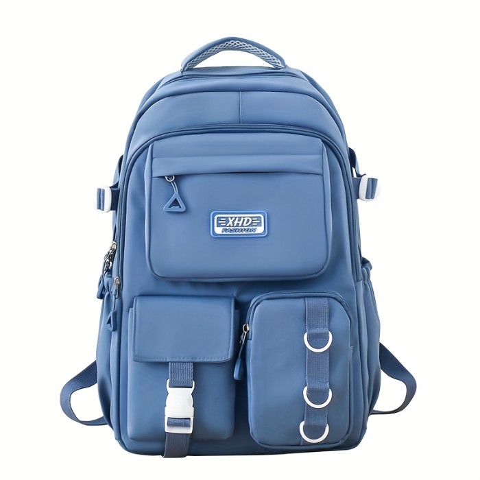 Solid Color Fashion Easy Multifunctional Large Capacity Women'S Backpack High Aesthetic Junior And High School Students' School Commuter Bag
