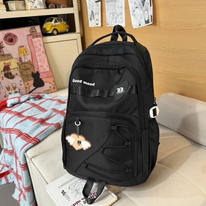New Academic Style Lightweight Large-Capacity Backpack for Back-to-School Season, Women's Simple and Versatile Outdoor Travel Bag, Fashionable and Versatile Laptop Bag, Simple Hiking Backpack, Women's Double-Shoulder Bag