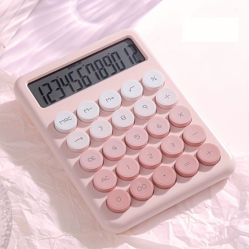 Large Button Office Calculator Colorful Large Button Scientific Calculator | 12-Digit Display, Multi-Function Office, Large Screen Computer