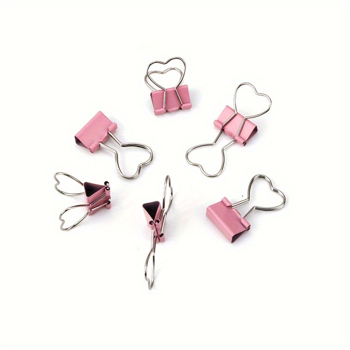 Set of 10 Pink Heart-Shaped Clips with Long Tails, Perfect for Organizing Papers, Notes, Pictures, Receipts, Bookmarks, Documents, Tickets, And Small Items for Use in The Office, Home, School, And Crafting