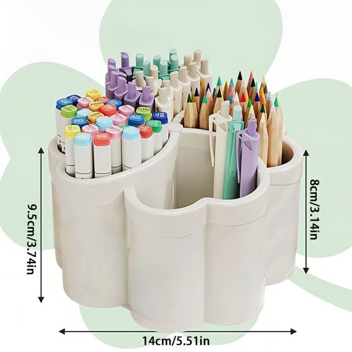 4-compartment Large-capacity Pencil Storage Box, Multifunctional Pen Holder, Desktop Organizer for Office Use, with 4 Compartments, Versatile Cosmetic Storage, Multi-compartment Storage, Simple Design, Ideal for Office and Bedroom