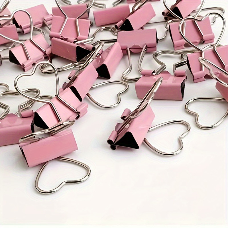 Set of 10 Pink Heart-Shaped Clips with Long Tails, Perfect for Organizing Papers, Notes, Pictures, Receipts, Bookmarks, Documents, Tickets, And Small Items for Use in The Office, Home, School, And Crafting