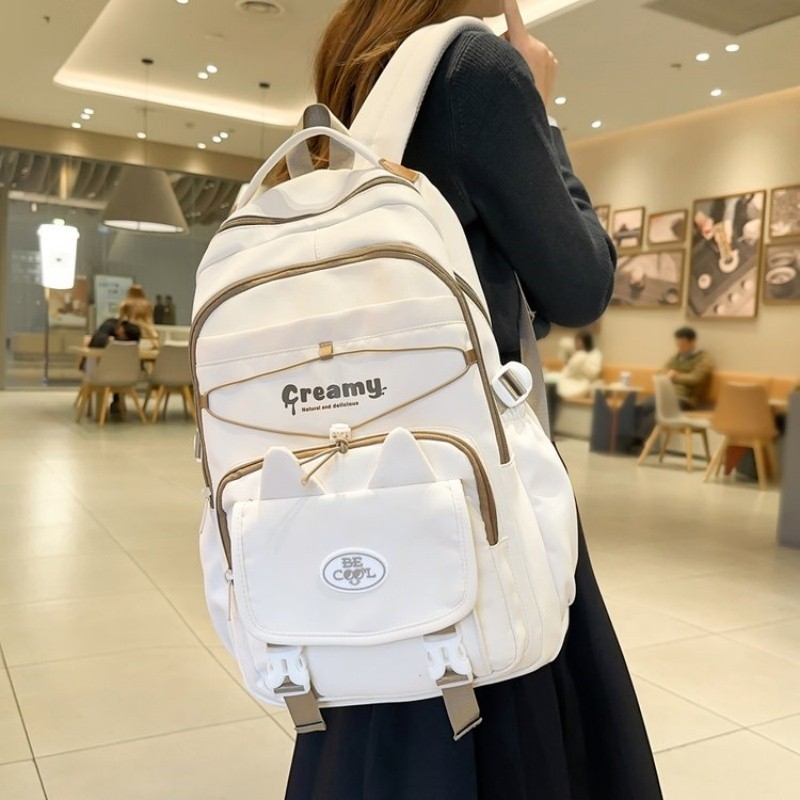 New Preppy Style Lightweight Large Capacity Backpack Back to School Season Women'S Easy All-Match Outdoor Travel Bag Fashion All-Match Laptop Bag Easy Hiking Bag Women'S Shoulder Bag