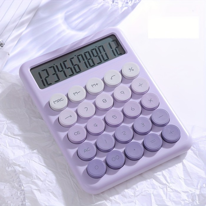 Large Button Office Calculator Colorful Large Button Scientific Calculator | 12-Digit Display, Multi-Function Office, Large Screen Computer