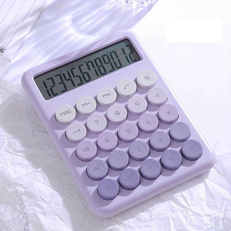 Large Button Office Calculator Colorful Large Button Scientific Calculator | 12-Digit Display, Multi-Function Office, Large Screen Computer