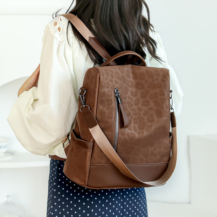 Retro Commuter Style Polka Dot Backpack Handheld Backpack Crossbody Backpack Three-Way Bag Daily Commute Short Distance Travel Light Travel All-Purpose Retro Style Color-Block Patchwork Women'S Bag
