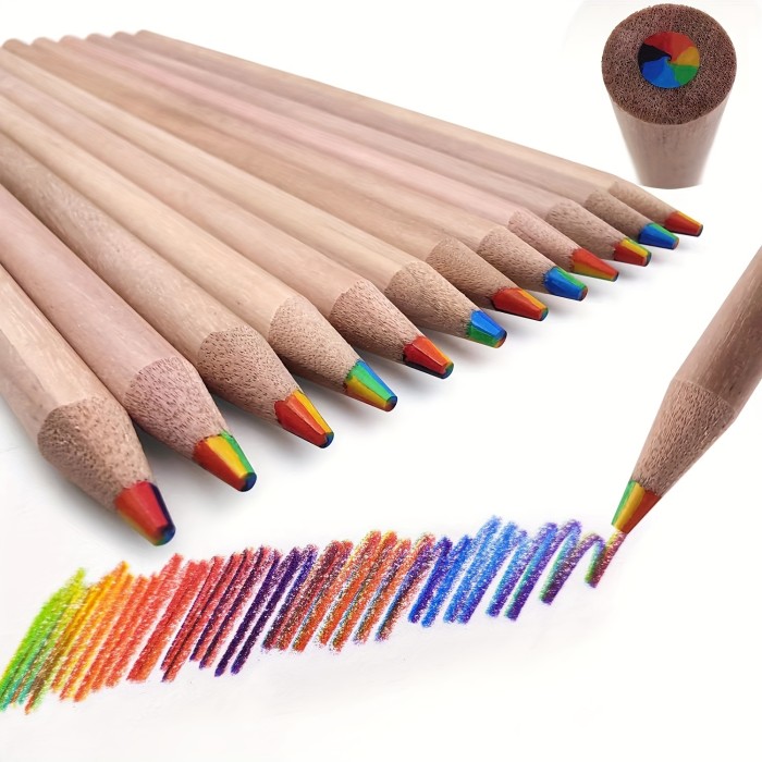 10\u002F12pcs Seven Color Rainbow Pen -Used for professional artistic purposes- Multi Color Creative Color Pen Gradual Color Change Mixed Color DIY Color Hand drawn Art Painting Filling Brush Tool Gift Log