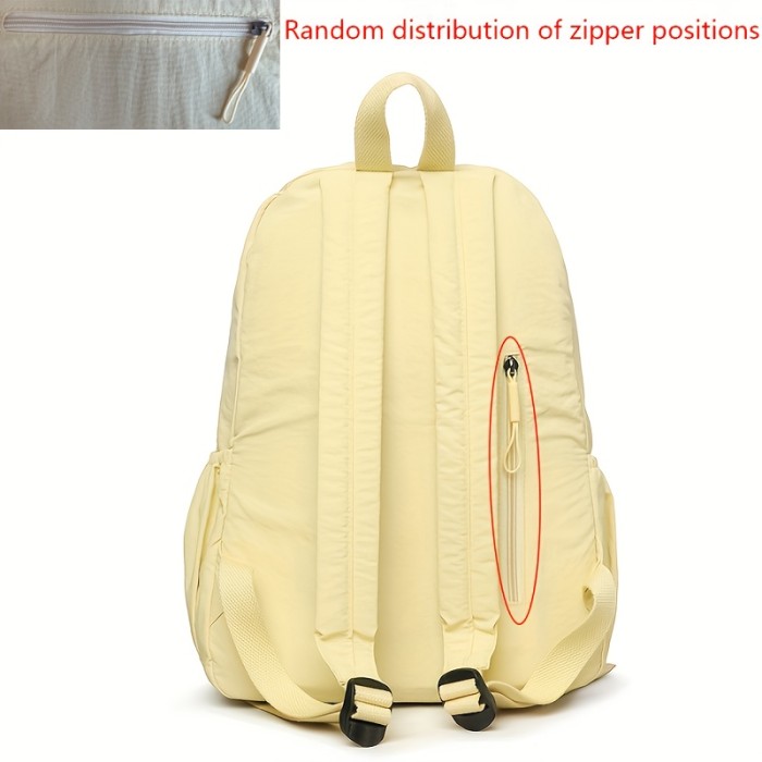 Solid Color Outing \u002F Men Women Backpack \u002F Fashion Casual Lightweight \u002F Multifunctional Large Capacity \u002F College Student Bag