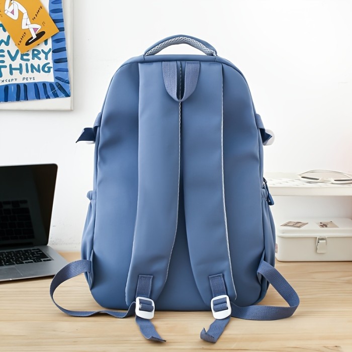 Solid Color Fashion Easy Multifunctional Large Capacity Women'S Backpack High Aesthetic Junior And High School Students' School Commuter Bag