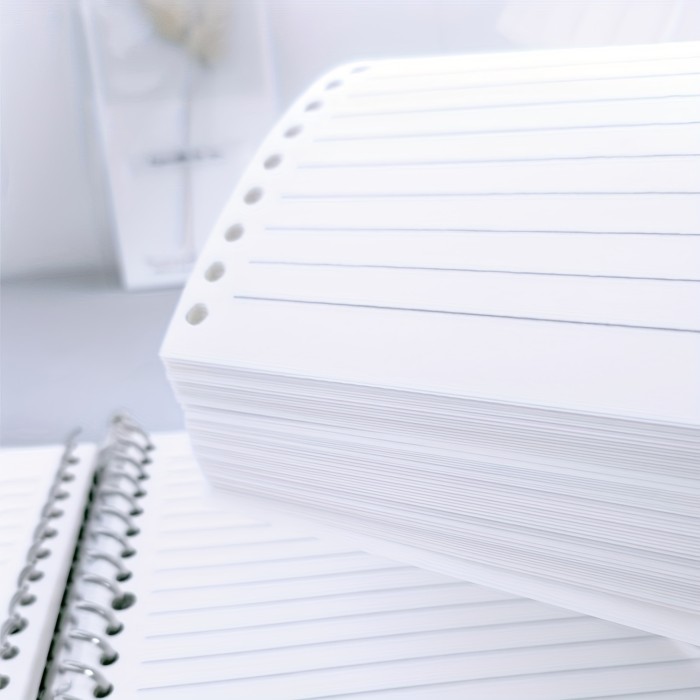 1pc, A5\u002FB5, 54 Sheets, 108 Pages, PP Cover, Removable Clear Coil Loose-leaf Notebook, Horizontal Line, Grid, English, Notepad For Students Or Business, Journal
