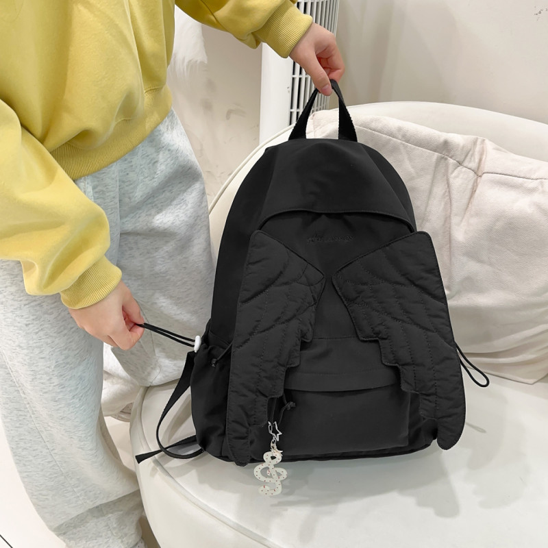 New Cute Preppy Style Lightweight Large-Capacity Backpack for Back-to-School Season, Women's Simple and Versatile Outdoor Travel Bag, Fashionable and Versatile Laptop Bag, Simple Hiking Backpack, Women's Double-Shoulder Bag