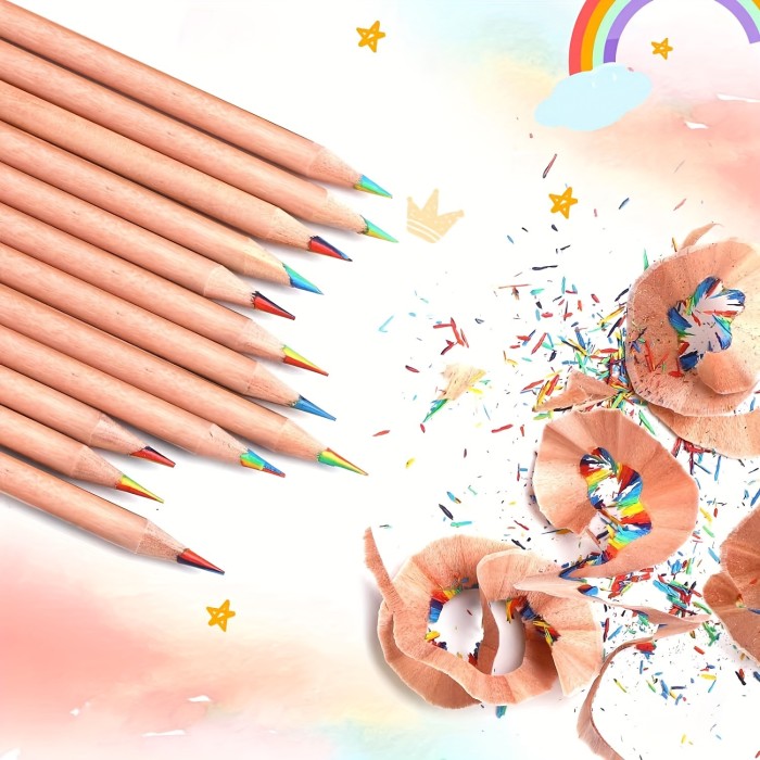 10\u002F12pcs Seven Color Rainbow Pen -Used for professional artistic purposes- Multi Color Creative Color Pen Gradual Color Change Mixed Color DIY Color Hand drawn Art Painting Filling Brush Tool Gift Log