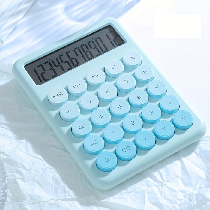 Large Button Office Calculator Colorful Large Button Scientific Calculator | 12-Digit Display, Multi-Function Office, Large Screen Computer