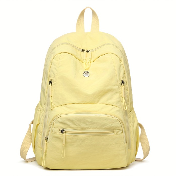 Solid Color Outing \u002F Men Women Backpack \u002F Fashion Casual Lightweight \u002F Multifunctional Large Capacity \u002F College Student Bag