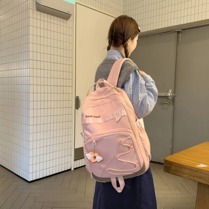 New Academic Style Lightweight Large-Capacity Backpack for Back-to-School Season, Women's Simple and Versatile Outdoor Travel Bag, Fashionable and Versatile Laptop Bag, Simple Hiking Backpack, Women's Double-Shoulder Bag