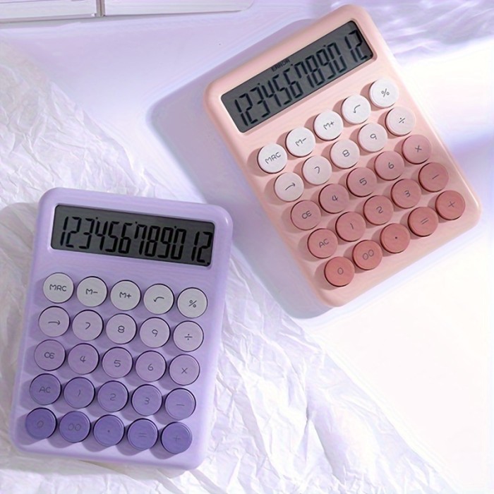 Large Button Office Calculator Colorful Large Button Scientific Calculator | 12-Digit Display, Multi-Function Office, Large Screen Computer