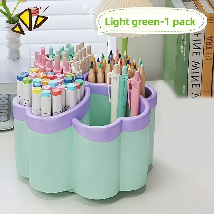 4-compartment Large-capacity Pencil Storage Box, Multifunctional Pen Holder, Desktop Organizer for Office Use, with 4 Compartments, Versatile Cosmetic Storage, Multi-compartment Storage, Simple Design, Ideal for Office and Bedroom