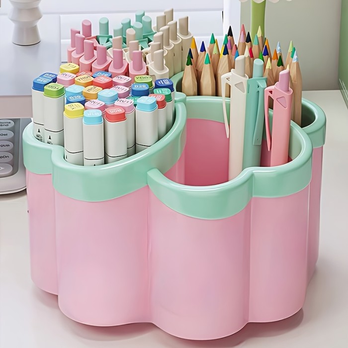 4-compartment Large-capacity Pencil Storage Box, Multifunctional Pen Holder, Desktop Organizer for Office Use, with 4 Compartments, Versatile Cosmetic Storage, Multi-compartment Storage, Simple Design, Ideal for Office and Bedroom